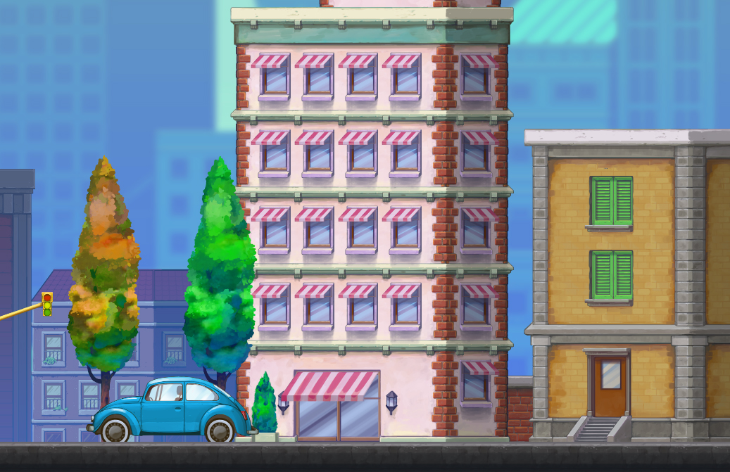 city handpainted game tileset 4