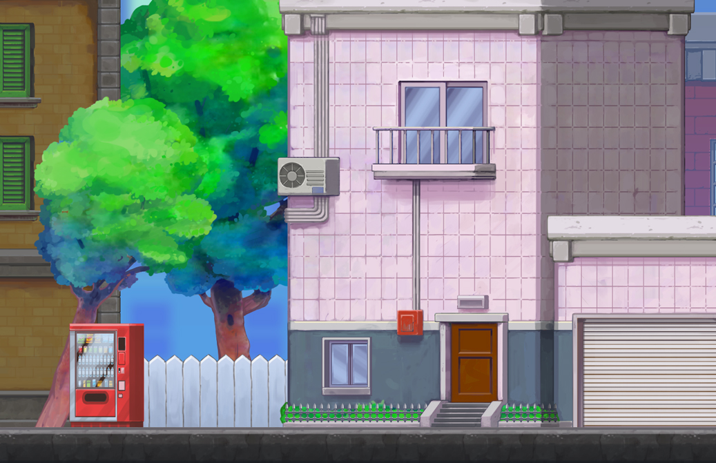 city handpainted game tileset 5